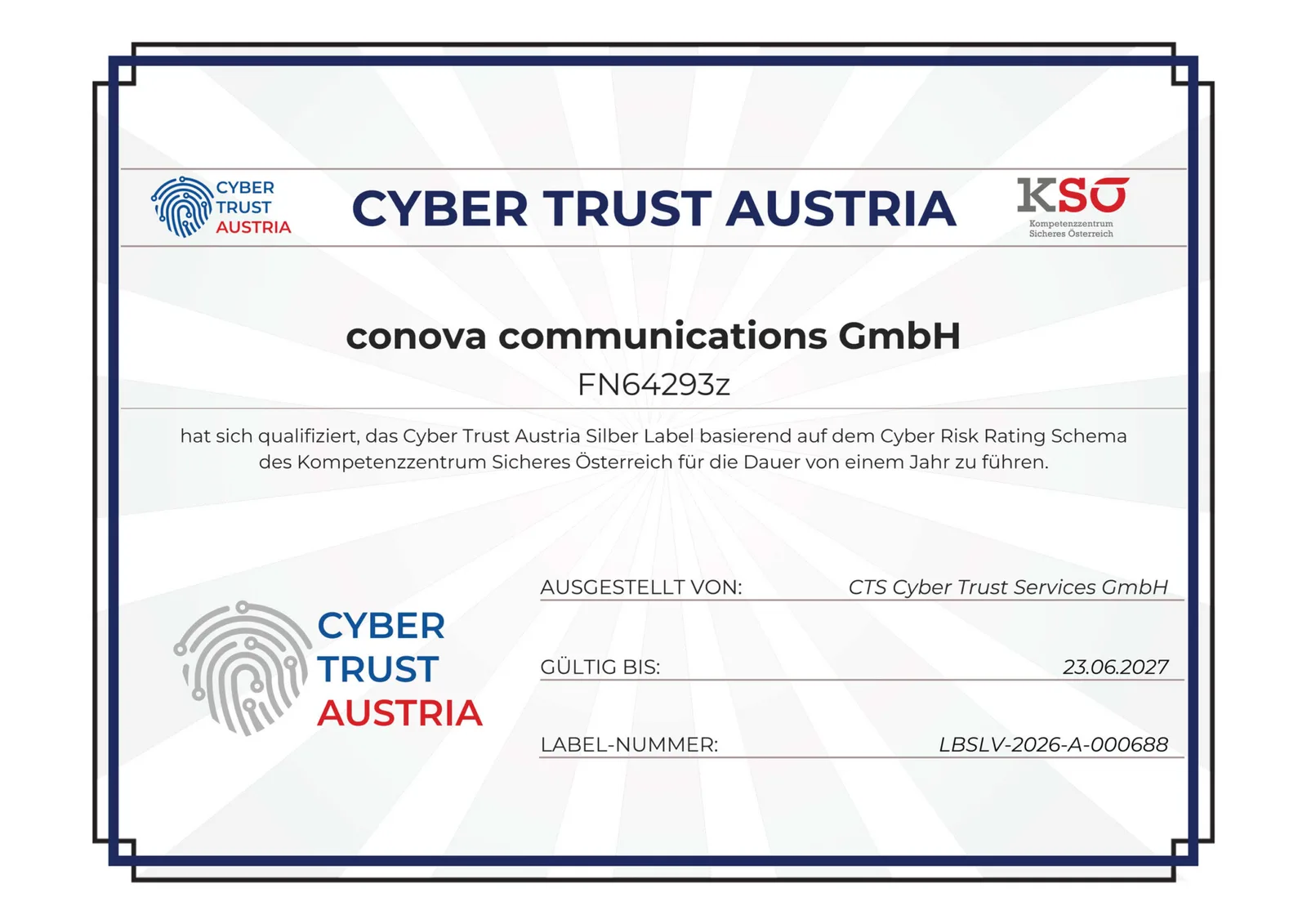 Cyber Trust Austria Label conova.org